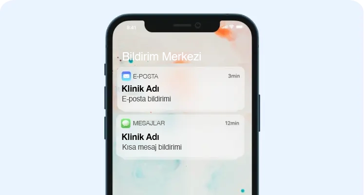 Otomatik bildirimler ile müşterileriniz ve çalışanlarınızı SMS ve e-posta ile bilgilendirin